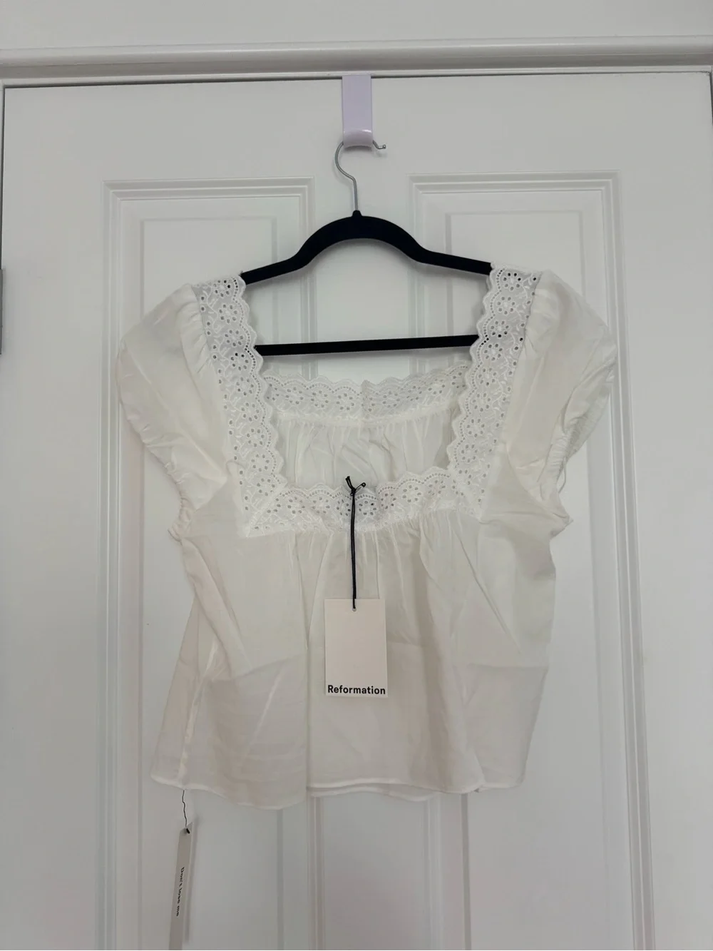 Reformation White Zita Top NWT Size Large